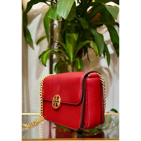 ♦️♦️  TORY BURCH AUTHENTIC RED LEATHER CHELSEA HANDBAG ♦️♦️ - Picture 3 of 14